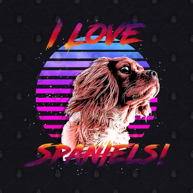 I Love Spaniels Retrowave Outrunner by StupidHead